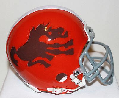 Denver Broncos Custom Throwback Riddell Mini Helmet - Brown Bronco | eBay