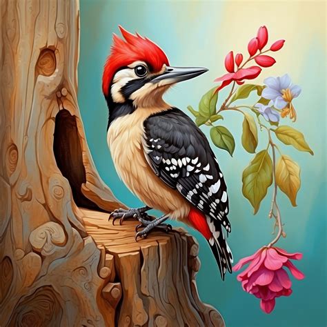 Spring Woodpecker Bird Art Print Free Stock Photo - Public Domain Pictures