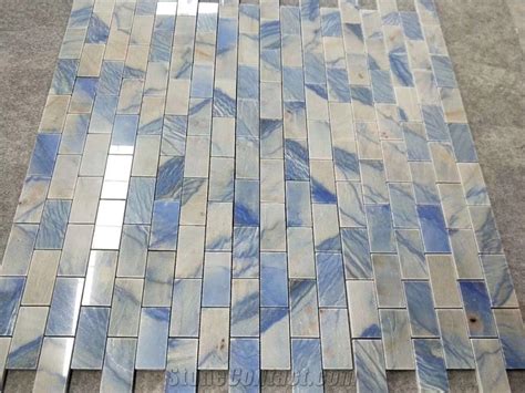 Azul Macaubas Blue Quartzite Marble Mosaic Flooring Wall Mosaic Art ...