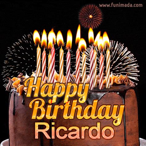 Happy Birthday Ricardo Chocolate Cake GIF | GIFDB.com