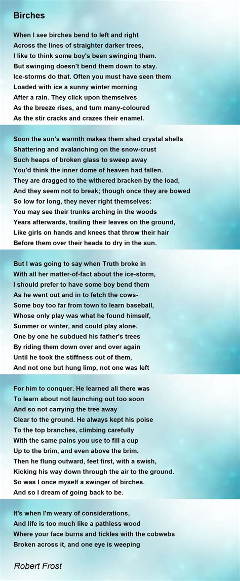 Birches Poem by Robert Frost - Poem Hunter