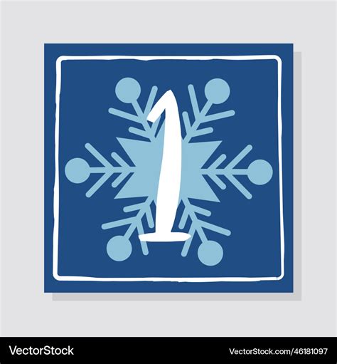 Advent calendar with number 1 Royalty Free Vector Image