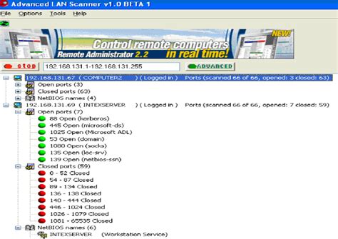 The Results from the Advanced LAN Scanner Tool | Download Scientific ...