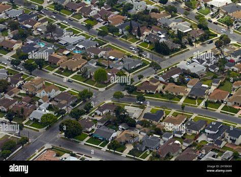 Aerial of Baldwin Hills neighborhood, Los Angeles, California, USA Stock Photo - Alamy