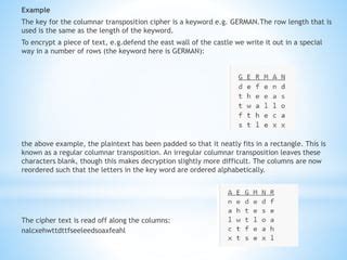 Transposition cipher techniques | PPT