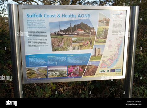 Suffolk Coast & Heaths map Stock Photo - Alamy