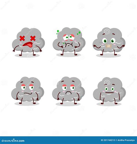 Dark Cloud Cartoon Character with Nope Expression Stock Vector ...