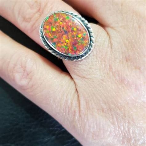 Red Opal Ring /sterling Silver/fire Opal Ring/handmade - Etsy