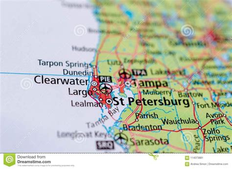 St. Petersburg, Florida On Map Stock Image - Image Of Cities, Maps - St Pete Florida Map ...