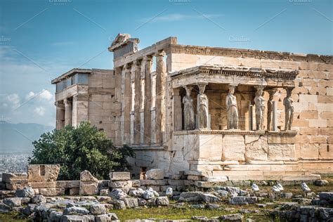 Erechtheion temple in Athens | Architecture Stock Photos ~ Creative Market