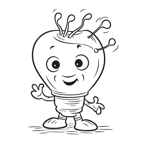 Coloring Pages Of Cartoon Light Bulb Outline Sketch Drawing Vector, Car Drawing, Cartoon Drawing ...
