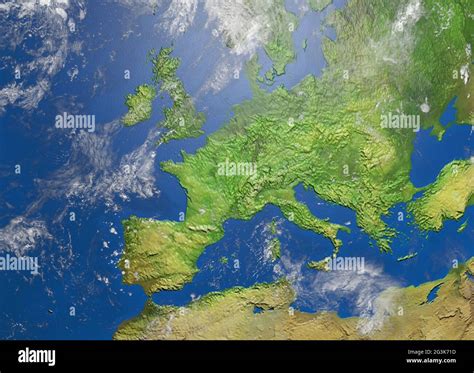 Shaded relief map of europe Stock Photo - Alamy