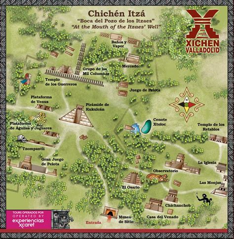 Map Chichen Itza | Chichen itza, Mexico tradiciones, Culturas prehispanicas de mexico