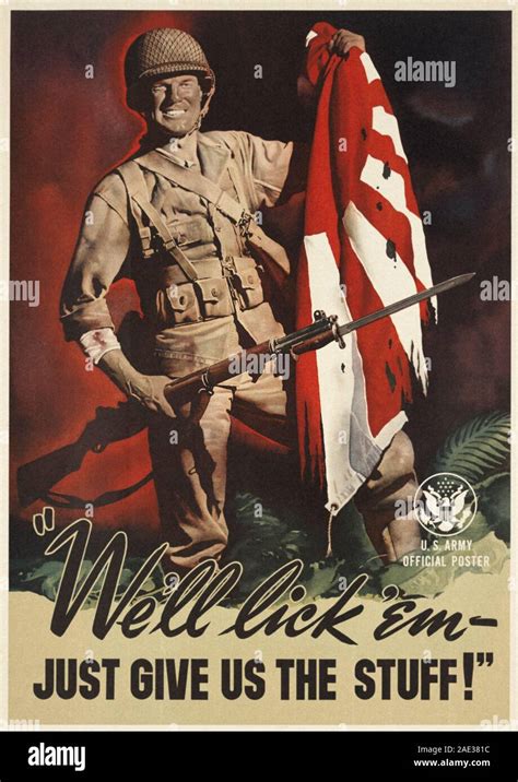 American patriotic poster from time of World War II. 1940s Stock Photo - Alamy