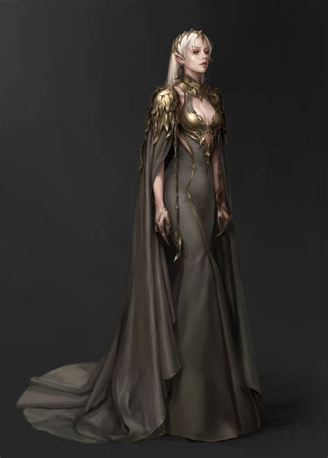 ArtStation - Personal work_dark elf_191105, Jihae Park | Dark elf, Fantasy girl, Elf dress