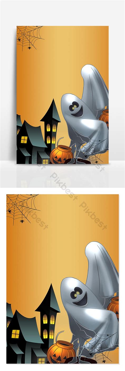 Halloween Ghost Cartoon Illustration Background Backgrounds | PSD Free ...