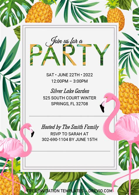 Summer Party Invitation Templates – Editable With MS Word | Download ...