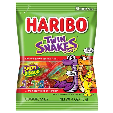 Haribo Twin Snakes Sweet And Sour Gummy Candy, 4 Oz - Walmart.com ...