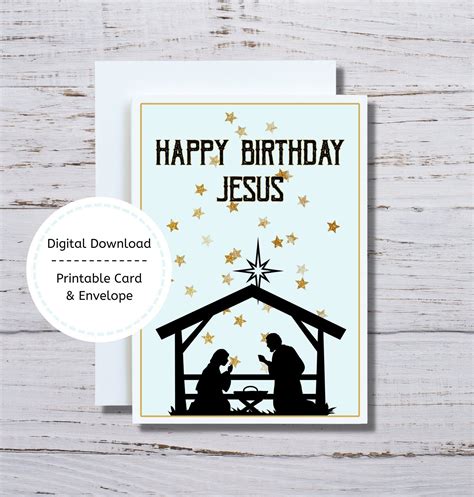 Jesus Birthday Card Happy Birthday Jesus Printable Card - Etsy | Happy ...