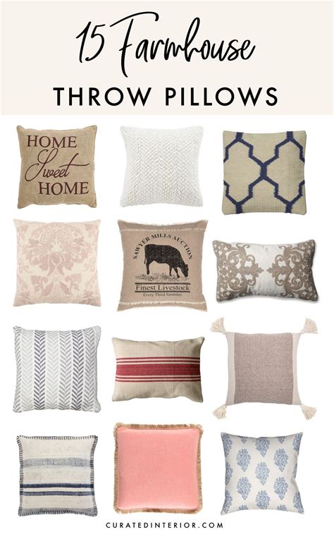 15 Farmhouse Throw Pillows for the Couch, Bed and more!