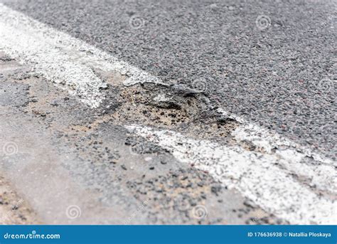 Cracks on the Asphalt Road. Stock Photo - Image of pavement, snow ...