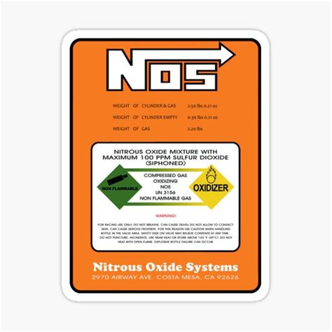 "NOS Nitrous Bottle Label (Small)" Sticker for Sale by Haxyl | Redbubble