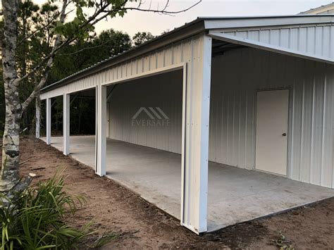 30x50 Steel Garage with Lean-to | Prefab Garage Kit | Shop Florida Prices