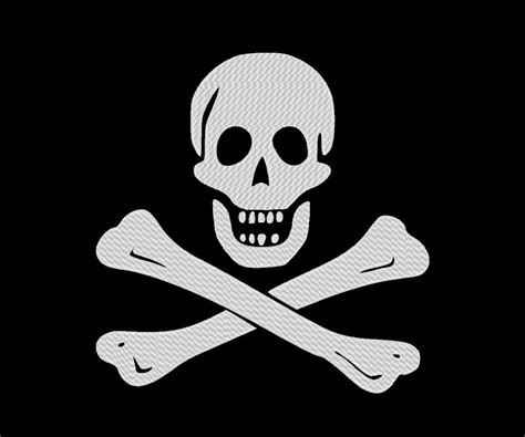 Skull and Crossbones Pirate Flag Jolly Roger Embroidery Design