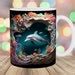 3D Dolphin Hole in A Wall Mug Wrap, 11oz & 15oz Mug Template, Mug ...