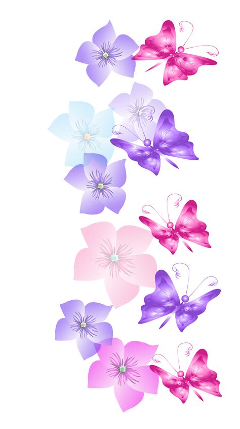 Butterflies and Flowers Decoration PNG Clipart | Gallery Yopriceville - High-Quality Free Images ...