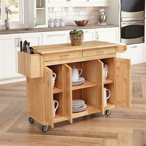 Home Styles Natural Kitchen Cart With Breakfast Bar-5023-95 - The Home ...