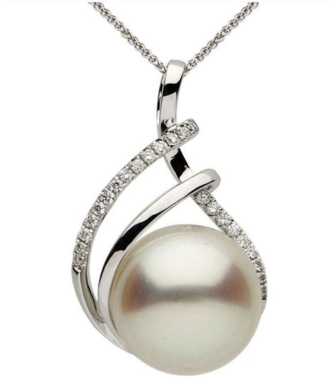 13 MM South Sea Pearl & Diamond Pendant | Princess Jewelry