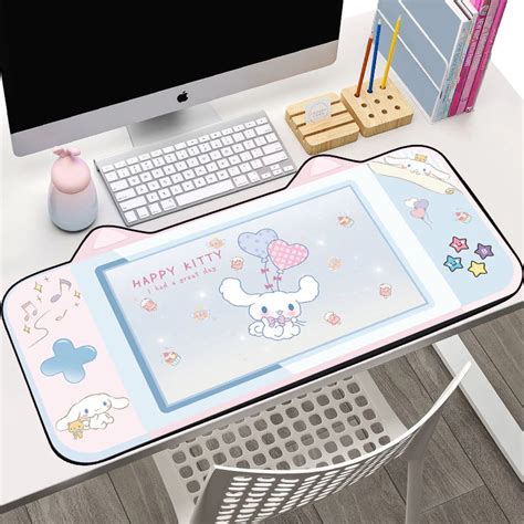 Kawaii cinnamoroll mouse pad grande bonito dos desenhos animados teclado tapete de mesa ...