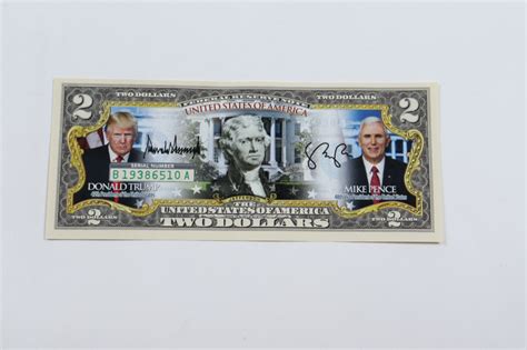 Donald Trump Genuine Legal Tender Colorized U.S. $2.00 Two Dollar Bill ...