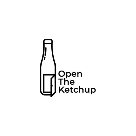 Premium Vector | Open the ketchup logo design inspiration minimalist ...