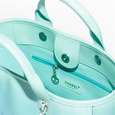 CHANEL SHOPPING BAG Shaded Calfskin & Silver-Tone Metal -Turquoise & Blue - Satchelista - High ...