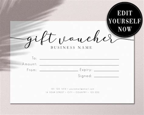 printable voucher templates free printable chart - printable gift ...