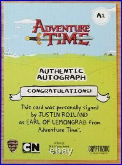 Cryptozoic Adventure Time Auto Card #a1 Justin Roiland As Lemongrab Inscribed | Signed Inscribed ...