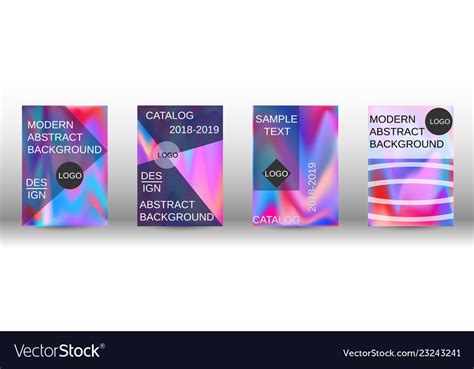 Set for liquid holographic abstract backgrounds Vector Image