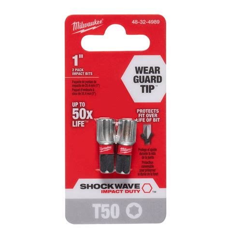 Milwaukee SHOCKWAVE T50 TORX 2 In. Power Impact Screwdriver Bit (2-Pack) - Rancher Supply (RCS)