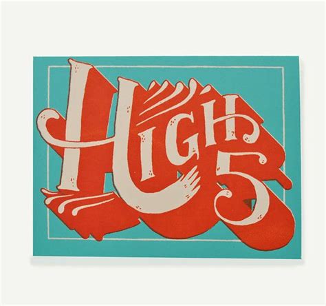 High 5 Hand screen printed card by MaryKateMcDevitt on Etsy | Screen printing, Typography love ...
