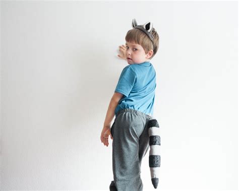 Raccoon Costume Set Tail and Ears Animal Headband and Tail - Etsy