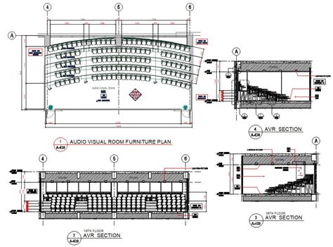 Audio Visual Room Furniture Plan AutoCAD File - Cadbull