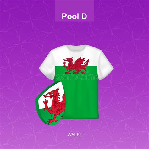 Rugby Jersey of Wales Team with Flag of Wales Stock Vector ...