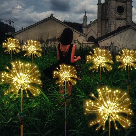 christmas lights Fairy light solar powered starburst lights 120 LED outdoor garden string light ...