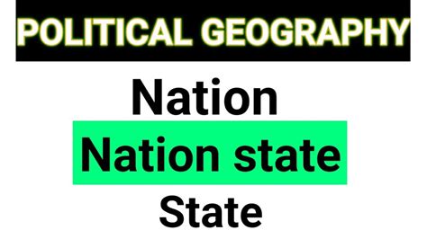 Definition of Nation, Nation state and state, Political geography for ...