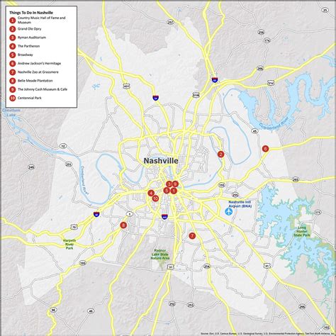 Nashville Map [Tennessee] - GIS Geography