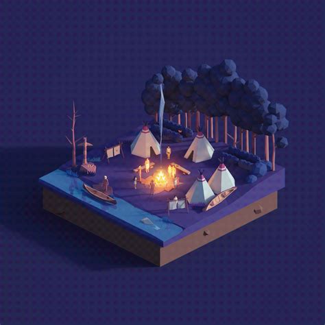 Low Poly Worlds on Behance Modelos Low Poly, Modelos 3d, Isometric Art, Isometric Design, 3d ...