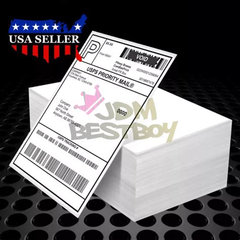 1000 4X6 FANFOLD Thermal Direct Shipping Label Sticker for Zebra Rollo Printers $27.95 - PicClick