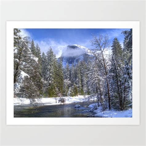 Half Dome Winter Art Print by Bill Gallagher | Society6